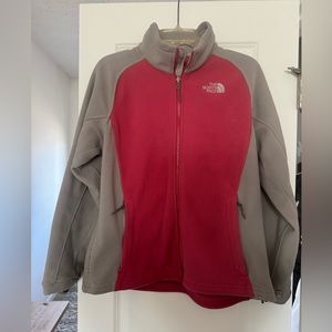 The north face pink and grey jacket